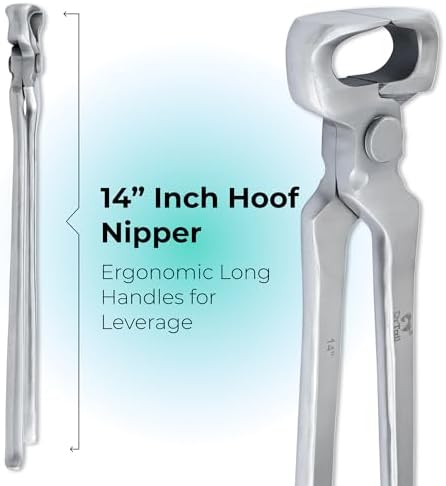 14" Hoof Nipper, Carbon Steel & Chrome Vanadium Farrier Tool for Horses – Durable, Sharp & Rust-Resistant