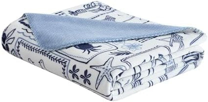 Nautica - Plush Fleece Throw Blanket for Bed or Couch, 50 x 60