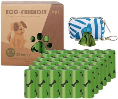 Dog Poop Bags 540 Count (36 Rolls) – Biodegradable, Extra Thick, Leak-Proof Pet Waste Bags | Unscented Doggie Bags | Fits All Dispensers | Eco-Friendly | All Breeds