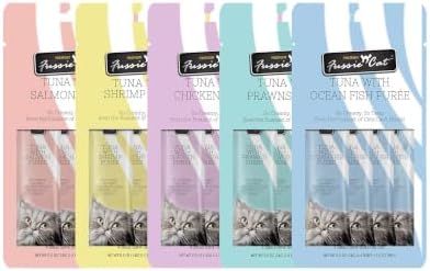 Fussie Cat Tuna Puree Bundle: Salmon, Shrimp, Chicken, Prawns, Oceanfish