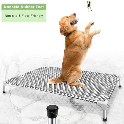 Elevated Outdoor Dog Bed, X-Large Size, Cotton Material, Non-Slip Feet, Fits up to 120lbs