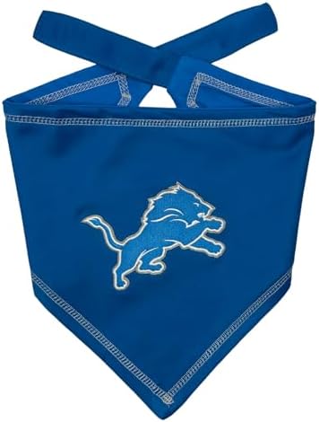 Pets First NFL Detroit Lions TIE Bandana, Small/Medium. Dog Bandana Scarf Bib for Pet Cat Dog. The Ultimate Game-Day, Party Bandana