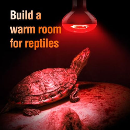 Leoterra 75w Heat Lamp Bulbs Day and Night Heat Lamp Bulbs Combo Pack, Dimmable Heat lamp for Reptiles, E26 Base,Easy to Install,Long-Lasting Reptile Heating Bulb
