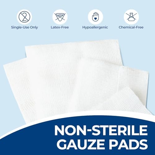 Kingstar 200 Count 4x4 Inch Gauze Sponges 8-Ply