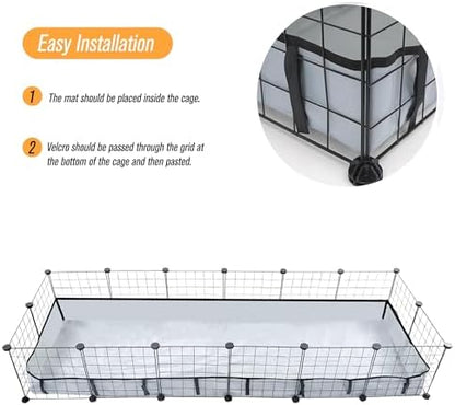 DZWLKJ Guinea Pig Cage Liner Tarp Bottom Waterproof and Washable Base Also for Rabbits, Bunny, Chinchesillas, Hedgehog, Ferrets and Other Small Animals(24x72 inches)