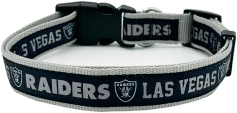 Pets First NFL Raiders Licensed PET COLLAR, Small - Heavy-Duty, Strong, and Durable Dog Collar. Available in 31 Football Teams and 4 Sizes