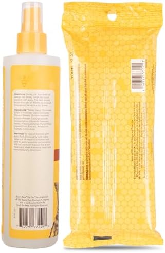 Burt's Bees for Pets Cats Grooming Bundle: Waterless Cat Shampoo with Apple & Honey, Naturally Derived Ingredients, 10oz & Cat Dander Reducing Wipes, 50ct