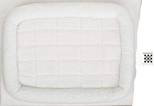MidWest Homes for Pets QuietTime Dog Bed - White Fleece Bolster, Ultra-Soft and Machine Washable, Fits 30-Inch Crates and Carriers, for Medium Breed Dogs