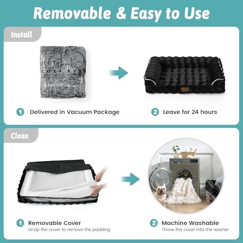 COZY KISS Orthopedic Large Dog Bed, Washable Pet Bed
