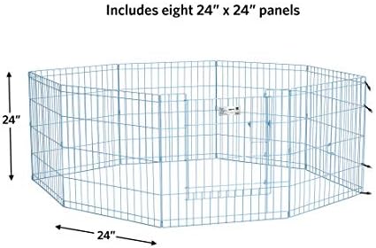 MidWest 24-Inch Blue Exercise Pen, Single Door, 16 Sq Ft Play Area