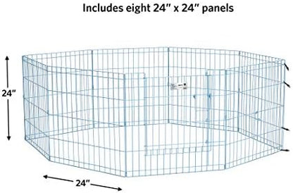MidWest 24-Inch Blue Exercise Pen, Single Door, 16 Sq Ft Play Area