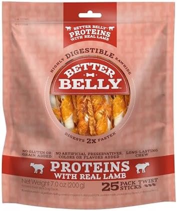 Better Belly Protein Twists Highly Digestible Dog Treats, 25 Count