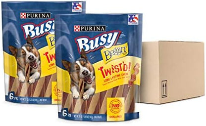 Purina Busy with Beggin Twisted Small/Medium Dog Treats, (2) 6 ct Pouches