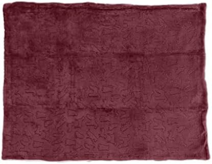 American Kennel Club Premium Velvet Sherpa Pet Blanket Soft and Warm Pet Throw for Dogs & Cats – 40”x30” - Wine