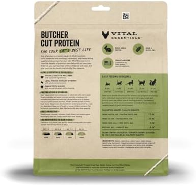 Vital Essentials Freeze Dried Cat Food, Rabbit Mini Patties, 8 oz Bag