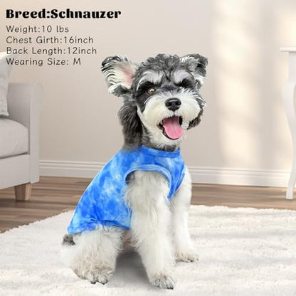 XPUDAC 4 Pack Dog Shirt Tie Dye Lightweight Dog Clothes for Medium Large Dogs Boy Girls Breathable Stretchy Tank Top Vest-4X-Large