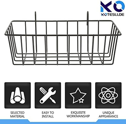 Hay Feeder for Rabbit, Guinea Pig, Bunny, Chinchilla, Heavy-Duty Metal Frame Hay Feeder, Small Animal Basket with Hook Metal Grass Holder Black