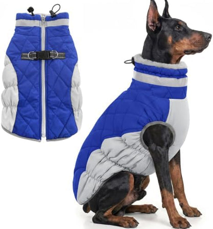 AOFITEE Dog Jacket for Large Dogs Warm Dog Winter Coats with Harness