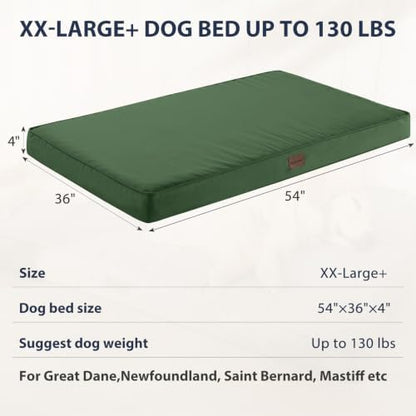 BFPETHOME Outdoor Waterproof Dog Bed for Large Dogs, Washable Cover, 54"
