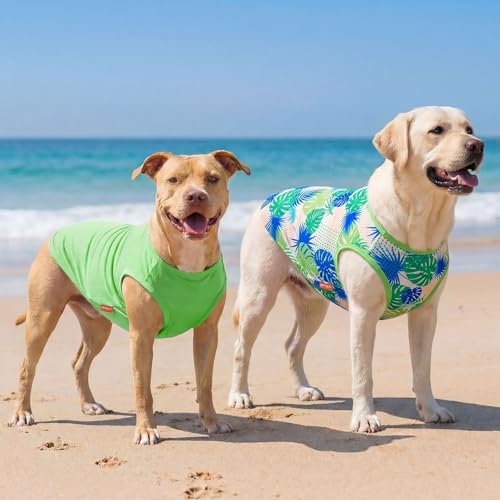 KYEESE 2Pack Dog Shirts for Medium Large Dogs Breathable Mesh Tank Top