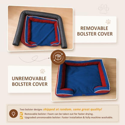 Comfort Expression Orthopedic Dog Bed for Extra Large Dogs with Bolster