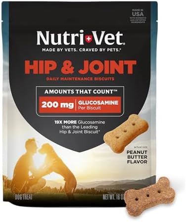 Nutri-Vet Hip & Joint Dog Biscuits, Dog Treats, 200mg Glucosamine, 16oz