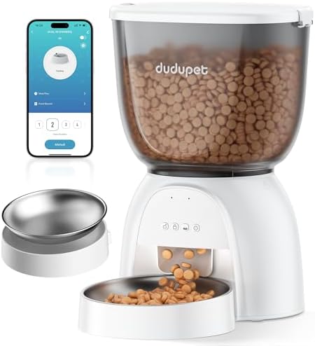 Automatic Cat Feeder with WiFi, Timed Cat Dry Food Dispenser for Cats Dog