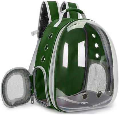 Cat Backpack Carrier Bubble Carrying Bag (Dark Green)