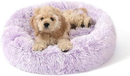 NOYAL Donut Dog Bed for Small Medium Pets, Plush Calming Faux Fur