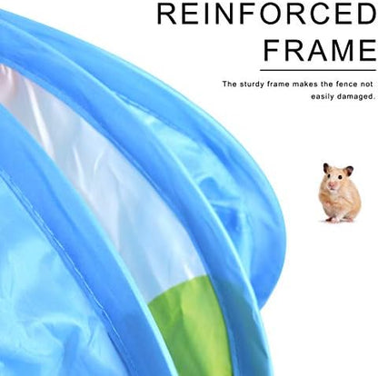 WishLotus Small Animal Playpen, Portable Outdoor Pet Exercise Fence Pop-Up Metal Wire Yard Fences, Foldable Pet Tent Play Pen for Guinea Pig, Hamster, Chinchillas and Hedgehogs, Rabbits (Blue)