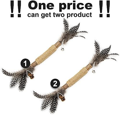 PAZ'S GIFT Catnip Toy Cat Toys Catnip Toy cat chew Toy cat Kicking silvervine Stick Teeth Cleaning Cute Kitten Teething Indoor Interactivecat Dental Care Matatabi (Feather 2pcs)