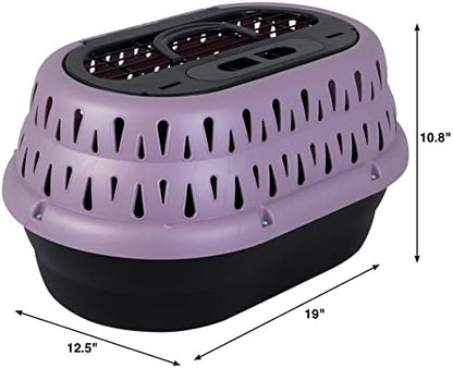 Petmate Top Load Plastic Cat Kennel, One-Door, 19in, Purple