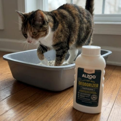 ALZOO Cat Litter Deodorizer, Concentrated Granules Absorb & Help Neutralize Odors, 100% Plant-Based Active Ingredients, Up To 30 Uses, Sweet Vanilla Scent, 26.6 Oz., Pack of 2