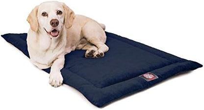 Majestic Pet Dog Crate Mat - Machine Washable Soft Plush Pet Bed Pad for Crates & Kennels | USA Crafted | 36"x23" Villa Navy