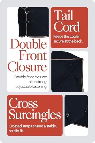 HORZE Kiel Horse Blankets for Real Horses, Fleece Horse Cooler Sheet