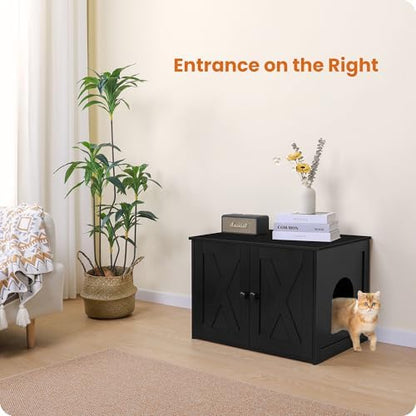 Dwanton Cat Litter Box Enclosure, Hidden Litter Box Furniture, 27.6 Inches