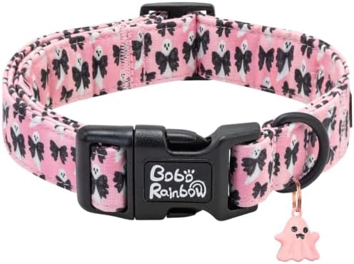 Halloween Pink Ghost Dog Collar Adjustable for Small Dogs