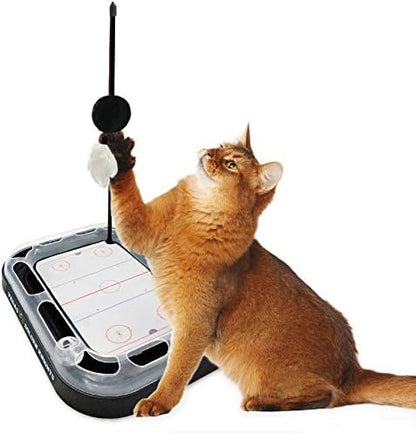 Pets First 5-in-1 NHL Las Vegas Golden Knights Hockey Field Cat Scratcher Toy with Interactive Cat Ball Bell in Tracks