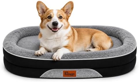 Orthopedic Dog Bed for Large Dogs, Washable Dog Bed, 35" L, Black