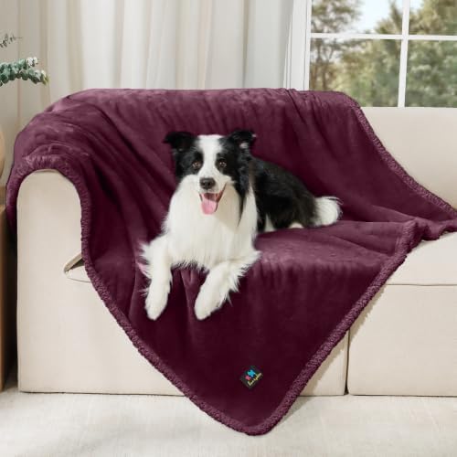 Luciphia Waterproof Blanket for Large Dog, Reversible Sherpa Couch Cover
