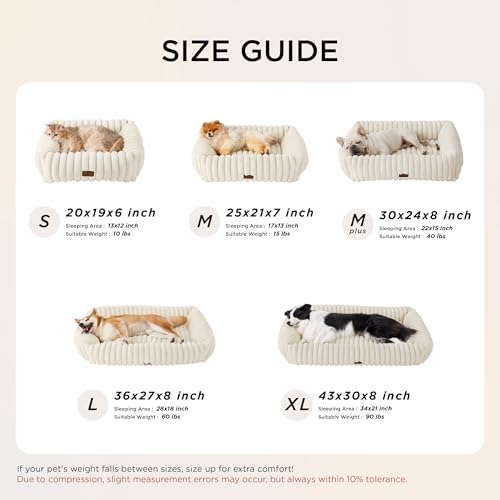 Bedsure ComfyFleece™ Dog Bed Medium Large Size Dog Washable，30in Amphora