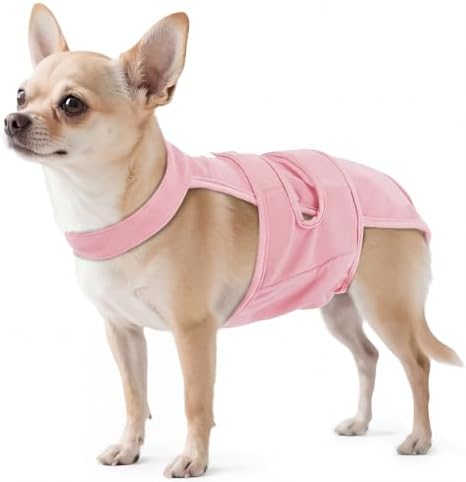 QBLEEV Dog Diapers with Suspenders, Female Escape-Proof Full Body Dog Period Diapers Overalls, Reusable Washable Sanitary Panties for Heat Cycle & Incontinence, Doggie Underwear Onesie with Tail Hole
