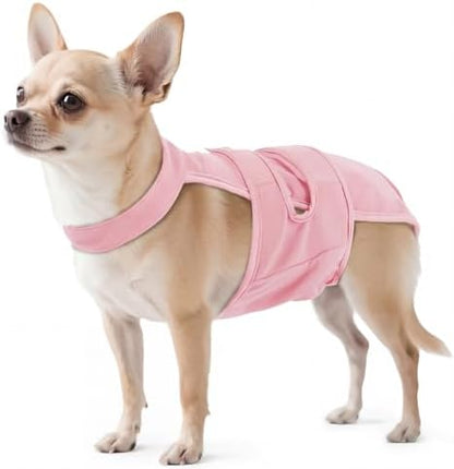 QBLEEV Dog Diapers with Suspenders, Female Escape-Proof Full Body Dog Period Diapers Overalls, Reusable Washable Sanitary Panties for Heat Cycle & Incontinence, Doggie Underwear Onesie with Tail Hole