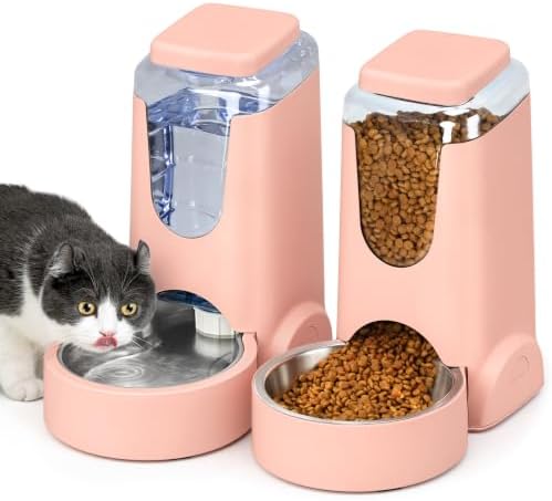 WyfKyd Auto Cat Feeder and Dog Water Dispenser with Stainless Steel Bowl