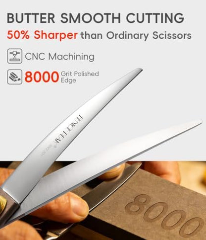 Professional Curved Dog Grooming Scissors 7.5'' Rose Gold 440C Stainless Steel Pet Cutting Shears Safety Trimming Shearing for Dogs Cats