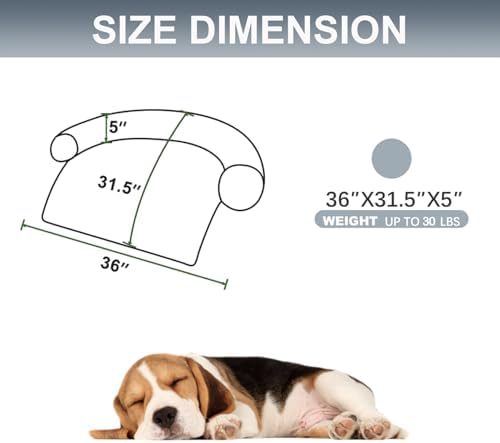 Calming Dogs/Cats Bed Mats, Dog Pad Washable Removable Couch Cover, Plush Long Fur Mat for Pets, Waterproof, Perfect for Small, Medium and Large Dogs and Cats (Gradient Gray, 36"x31"x 5.0")