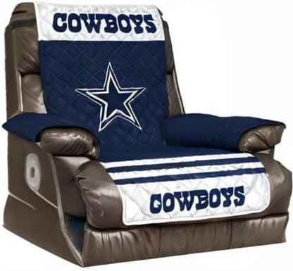Pegasus Sports NFL Dallas Cowboys Furniture Protector with Elastic Straps, Recliner, Navy Blue, 80 x 65
