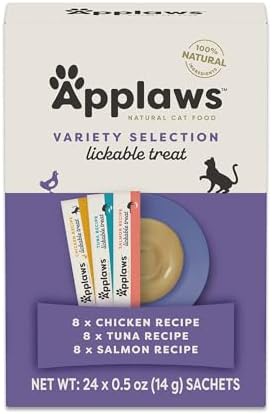 Applaws 3-Flavor Variety Lickable Cat Treats 24-Pack 0.5 oz Sachets