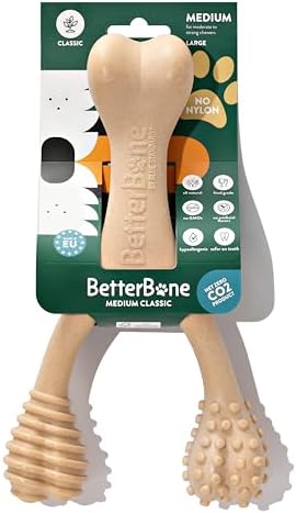 BetterBone - Medium Density - Ideal for Moderate to Strong Chewers - All-Natural, Nylon-Free Dog Chew Toys - Non-Toxic, Promotes Dental Health, Splinter-Resistant, Sustainably Made