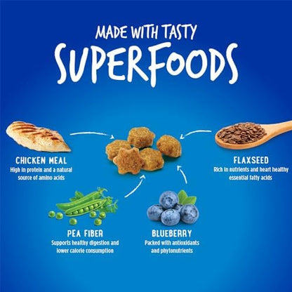 Fruitables Crunchy Low Calorie Treats Packed with Protein for Cats Healthy Free of Wheat, Corn and Soy – Made with Real Chicken with Blueberry – 2.5 Ounces (Pack of 2)